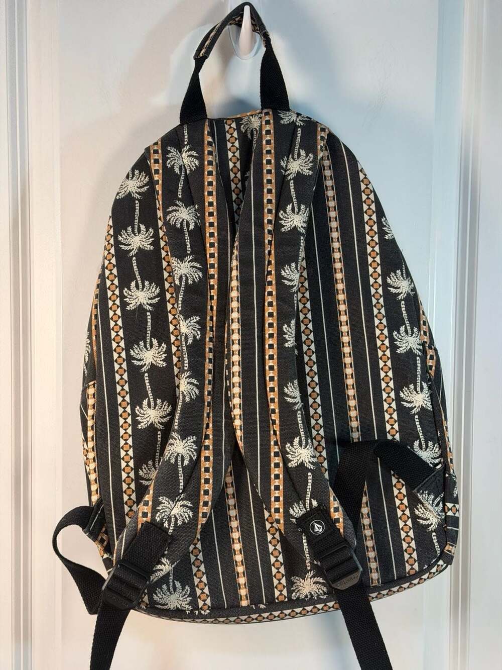 Volcom Schoolyard Canvas Backpack Palm Tree Stripe Print - Picture 4 of 5